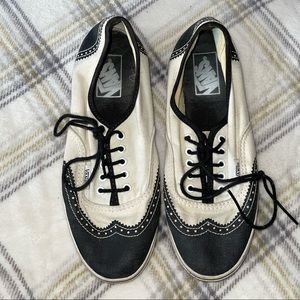 Vans Oxford Brogue Black & White Unisex Shoes - Mens 5/Womens 6.5